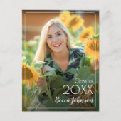 Modernes Foto Abschluss Save the Date Postkarte (Vorderseite)
