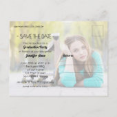 Modernes Foto Abschluss Save the Date Postkarte (Rückseite)
