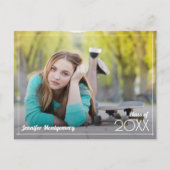 Modernes Foto Abschluss Save the Date Postkarte (Vorderseite)