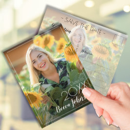 Modernes Foto Abschluss Save the Date Postkarte