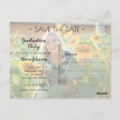Modernes Foto Abschluss Save the Date Postkarte (Rückseite)