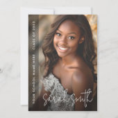 Modernes Foto Abschluss schwarz Ankündigung (Vorderseite)