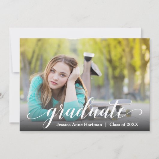 Modernes Foto Abschluss Script Ankündigung (Vorderseite)