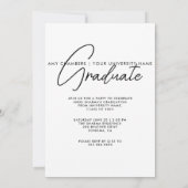 Modernes Foto Abschluss Script Einladung (Rückseite)
