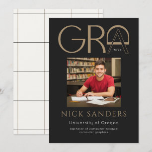 Modernes Foto Abschluss Uni Black Gold Ankündigung