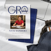 Modernes Foto Abschluss Uni Grau Blau Ankündigung