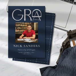 Modernes Foto Abschluss Uni Navy Blue Ankündigung