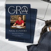 Modernes Foto Abschluss Uni Navy Blue Ankündigung