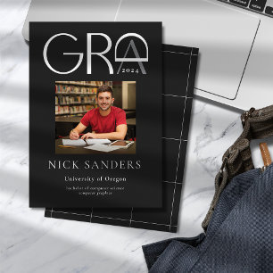 Modernes Foto Abschluss Uni Schwarz Ankündigung