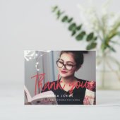 Modernes Foto Abschluss Vielen Dank Postkarte (Stehend Vorderseite)