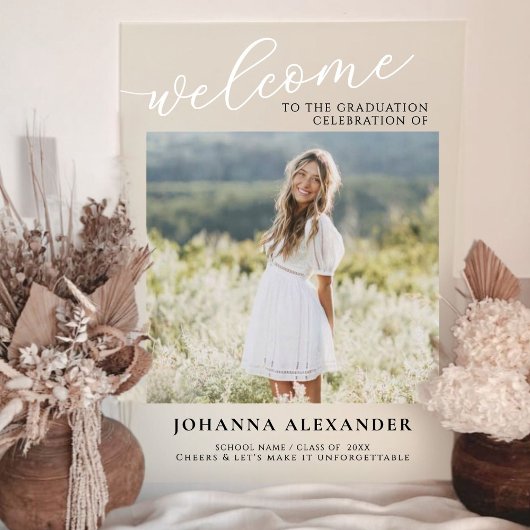 Modernes Foto Abschluss Willkommen Acrylschild