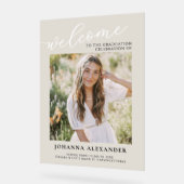 Modernes Foto Abschluss Willkommen Acrylschild (Winkel)