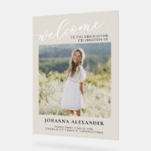 Modernes Foto Abschluss Willkommen Acrylschild (Winkel)