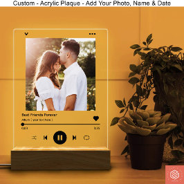 Modernes Foto Album Music Wedding Jubiläum Acrylschild