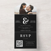 Modernes Foto & Ampersand QR Code UAWG All In One Einladung (Innen Boden)