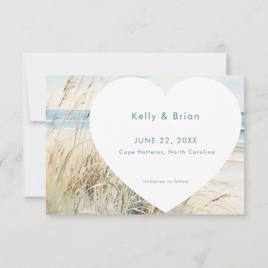 Modernes Foto an der Küste Save The Date (Rückseite)