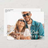 Modernes Foto ändert das Datum der Hochzeitsaufsch Postkarte (Vorne/Hinten)