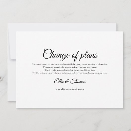 Modernes Foto ändert das Datum verschoben Einladung (Rückseite)