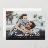 Modernes Foto ändert das Datum verschoben Einladung (Vorne/Hinten)