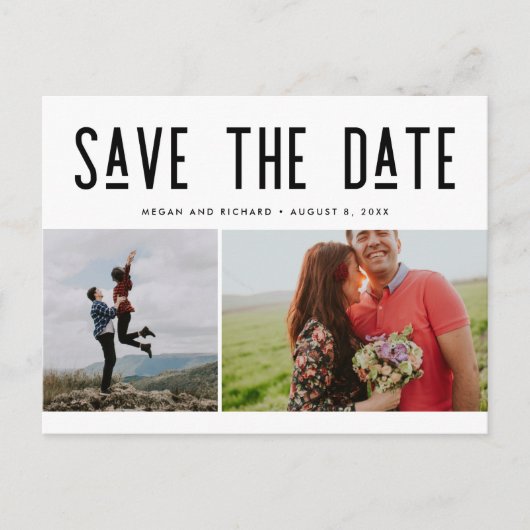 Modernes Foto Ankündigung Datum freihalten Postkar (Vorderseite)