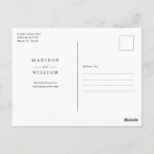 Modernes Foto Ankündigung Datum freihalten Postkarte (Rückseite)