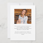 Modernes Foto Aquarell Abschluss Ankündigung (Rückseite)