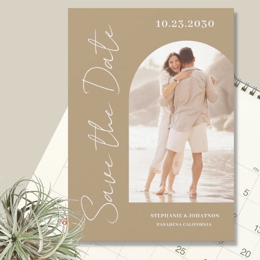 Modernes Foto Arch Beige Foto Save The Date