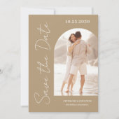 Modernes Foto Arch Beige Foto Save The Date (Vorderseite)