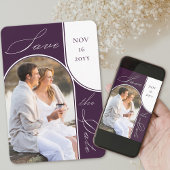 Modernes Foto Arch Elegante Kalligrafie Lila Save The Date