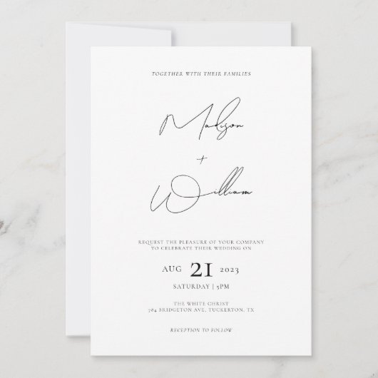 Modernes Foto Arch QR Code Boho Wedding Einladung (Vorderseite)