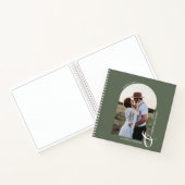 Modernes Foto Arch Sage Green WedgeGuest Book Notizblock (Innenseite)