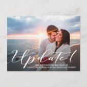 Modernes Foto auf Hochzeit verschoben Postkarte (Vorderseite)