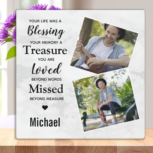 Modernes Foto aus Marmor bewahren Memorial Fotoplatte