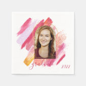 Modernes Foto aus rosa und goldgelben Abschlüssen Serviette (Vorderseite)