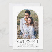 Modernes Foto aus Schwarz und Weiß Save The Date (Vorderseite)