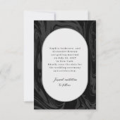 Modernes Foto aus schwarzem Marmor, minimalistisch Save The Date (Rückseite)