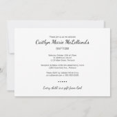 Modernes Foto Baby Christening Taufe Einladung (Rückseite)