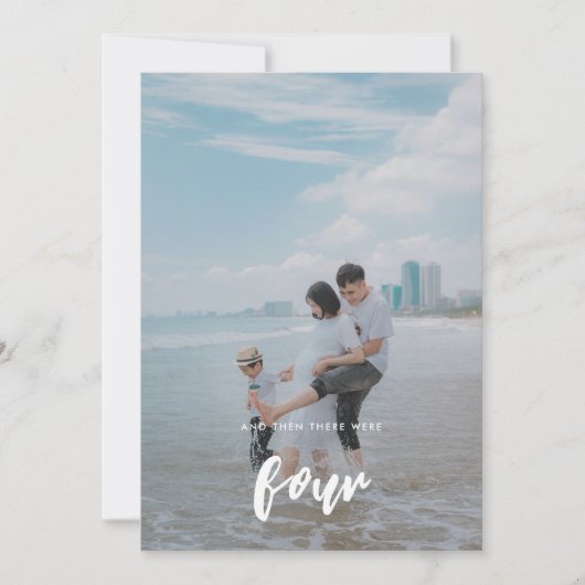 Modernes Foto Baby kommt bald Schwangerschaft Ankündigung (Vorderseite)