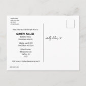 Modernes Foto Bachelor of Science laden ein Ankündigungspostkarte (Rückseite)