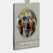 Modernes Foto Banner-Ornament Silber (Rechts)