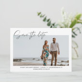 Modernes Foto Beach Hochzeit Save the Date (Stehend Vorderseite)