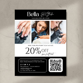 Modernes Foto Beauty Salon Nail Tech Flyer