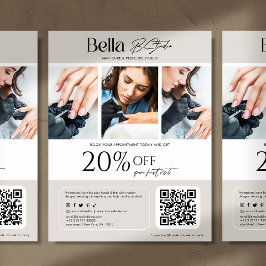 Modernes Foto Beauty Salon Nail Tech Flyer