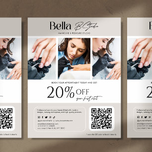 Modernes Foto Beauty Salon Nail Tech Flyer