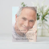 Modernes Foto Beerdigung Dankeskarte (Stehend Vorderseite)