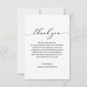 Modernes Foto-Beerdigungsdenkmal-Beileid Dankeskarte (Rückseite)