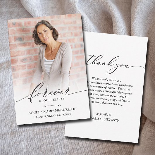 Modernes Foto-Beerdigungsdenkmal-Beileid Dankeskarte