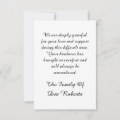 Modernes Foto-Beerdigungsdenkmal-Beileid Dankeskarte (Rückseite)