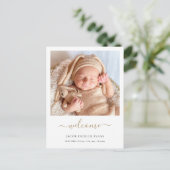 Modernes Foto Begrüßungsankündigung Postkarte (Stehend Vorderseite)