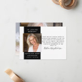 Modernes Foto Beileid Beerdigung Danke Mitteilungskarte (Vorderseite/Rückseite Beispiel)